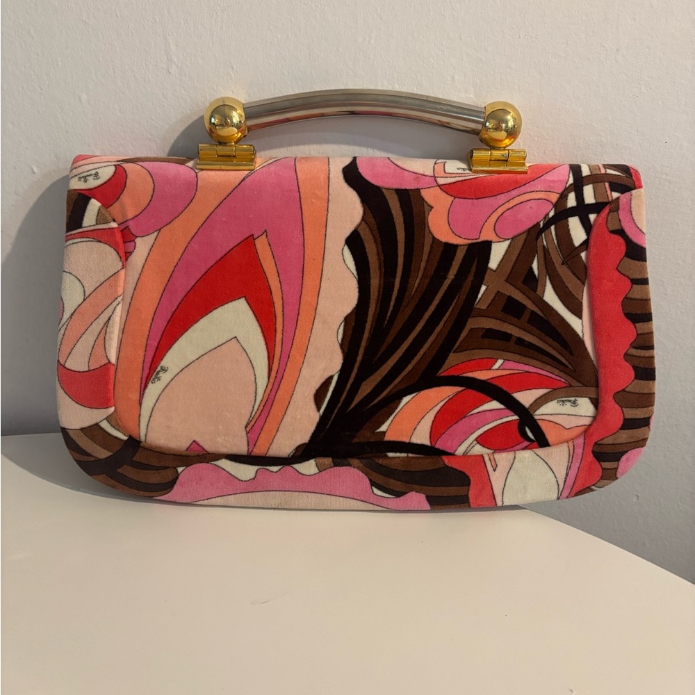 Emilio Pucci Pink and Brown Clutch